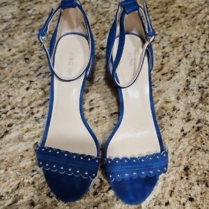 Nine West Royal Blue Heeled Studded Sandals